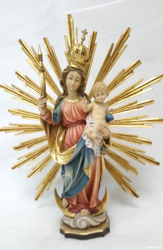Patrona Bavaria mit Schein, Holzfigur