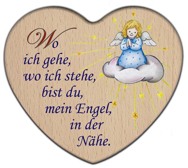 Herz bedruckt mit Engel