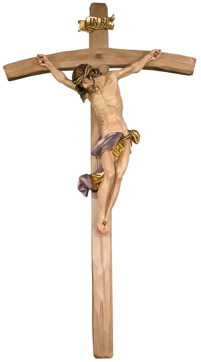 christus barock mit gebogenem kreuz holzkreuz corpus jesus holz