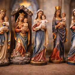 Marienfiguren aus Holz geschnitzt Muttergottes Figuren
