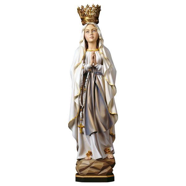 Detailansicht Madonna Lourdes mit Krone Holzfigur