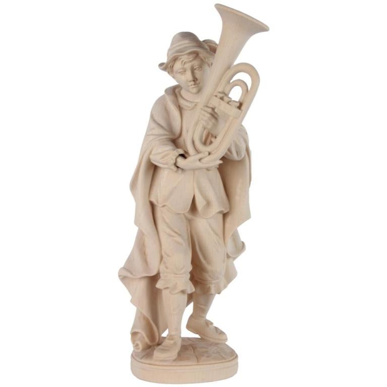 Musikant mit Tuba Holzfigur in Natur jpg