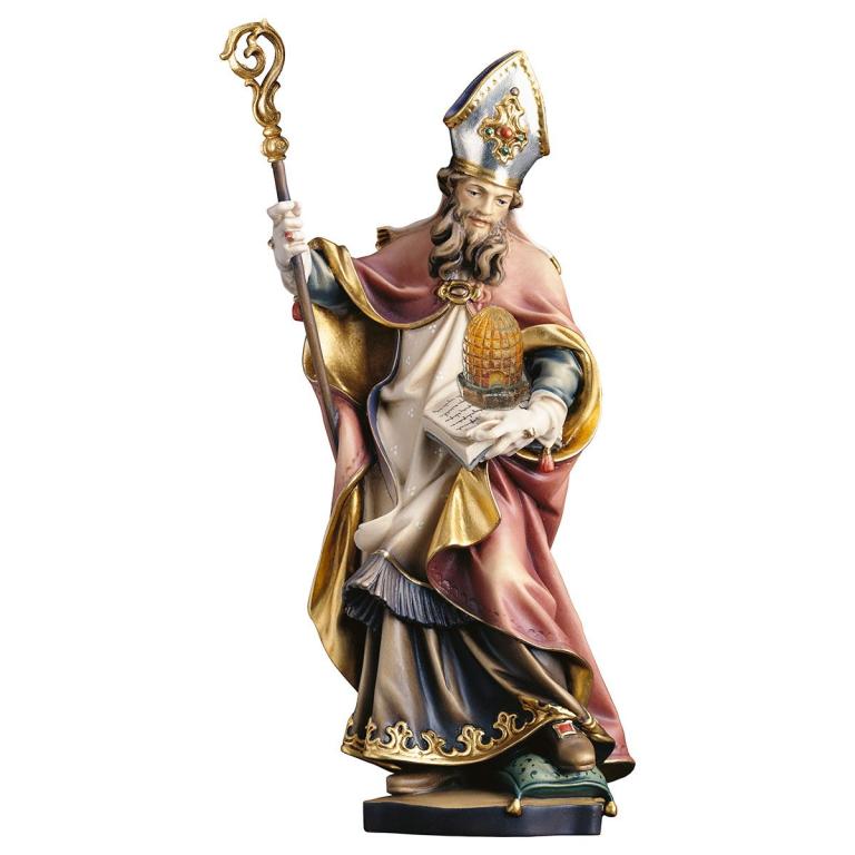 hl ambrosius mit bienenkorb holzfigur bischof