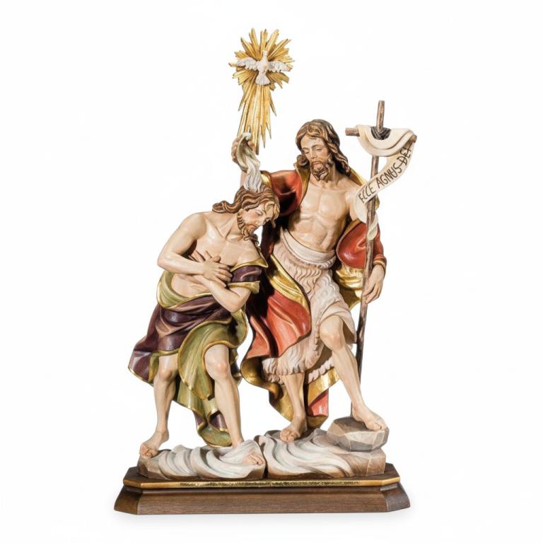 Taufe Jesu-Be-Holzfigur