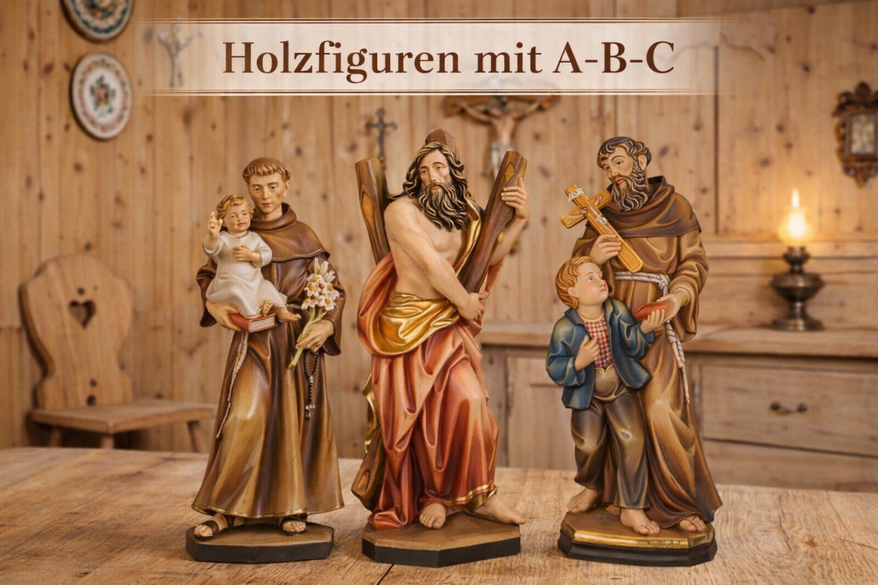 Holzfiguren der Heiligen A-B-C