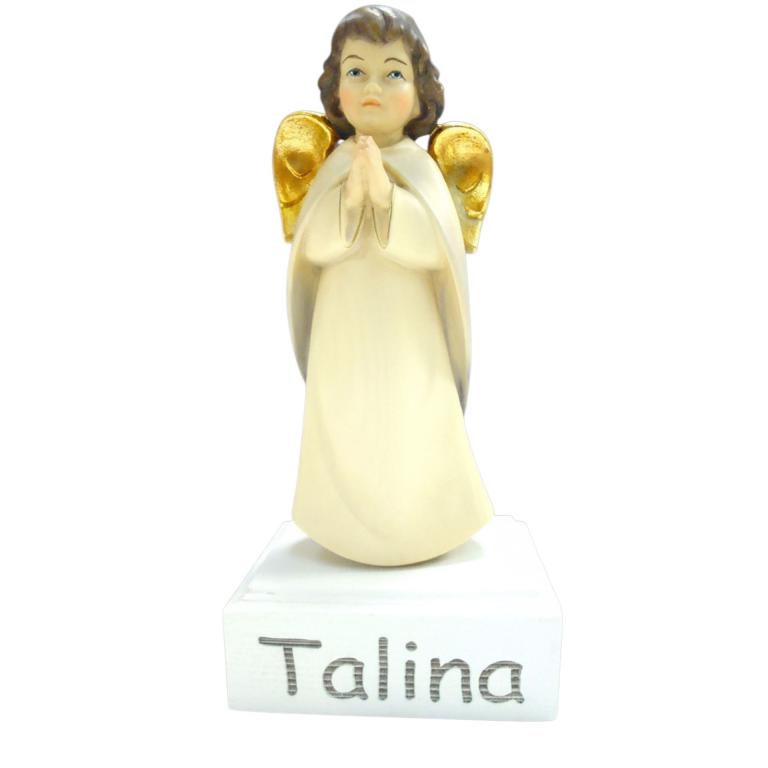 schutzengel mit gravursockel holz personalisiert taufe geschenk