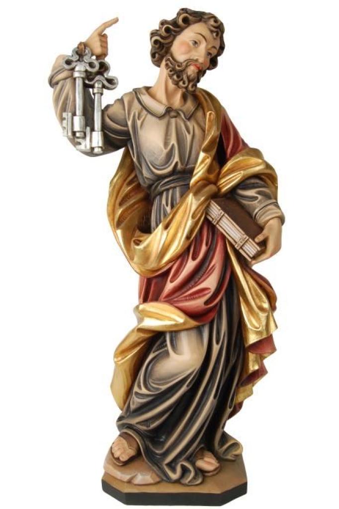 Apostel Petrus – holzgeschnitzte Heiligenfigur - Holzschnitzerei