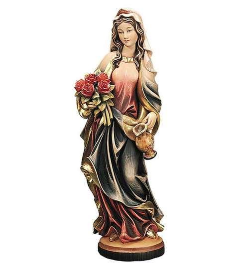 Hl. Elisabeth – Rosenwunder – holzgeschnitzte Heiligenfigur mit Rosen