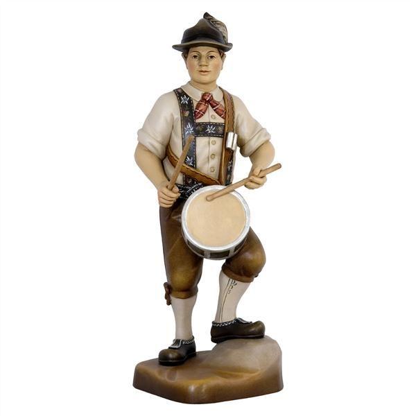 Kleine Trommelspieler- Holzfigur in Color-