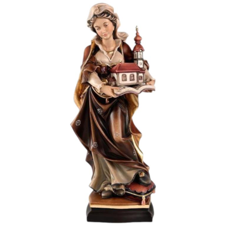 Hl. Hedwig mit Kirche- Holz geschnitzt--