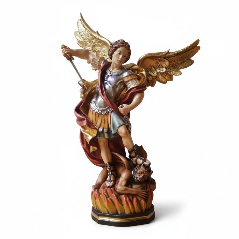 Erzengel Michael - Holzfigur - Holzschnitzerei