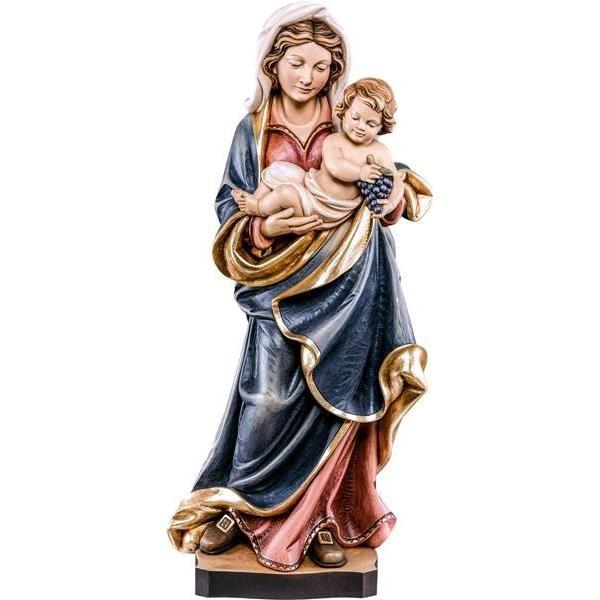 traubenmadonna holz geschnitzt marienfigur mit kind traube