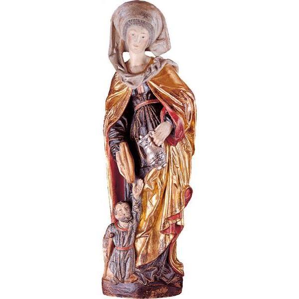 Hl. Elisabeth mit Bettler Art.2122 Holzfigur in Echtgold