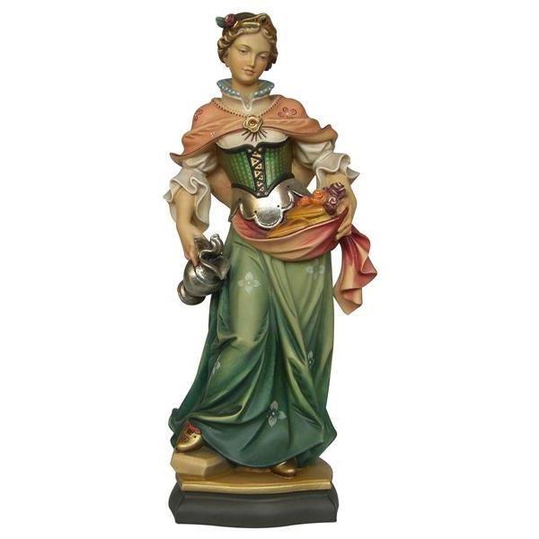 Hl. Elisabeth mit Brot und Rosen – holzgeschnitzte Heiligenfigur aus Holz