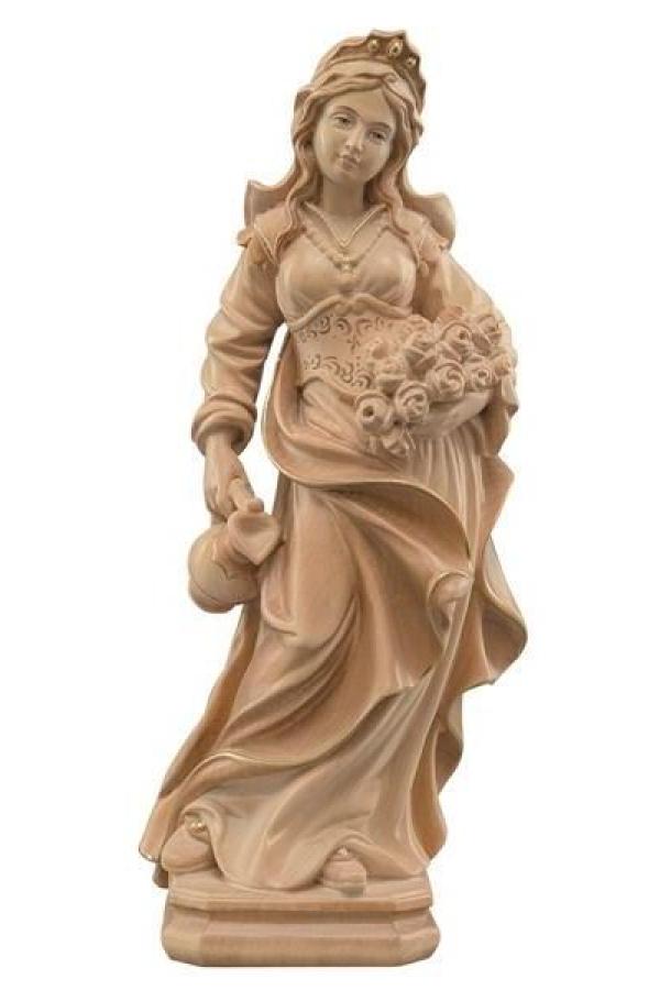 Hl.Elisabeth mit Rosen -brauntönig-holzfigur-