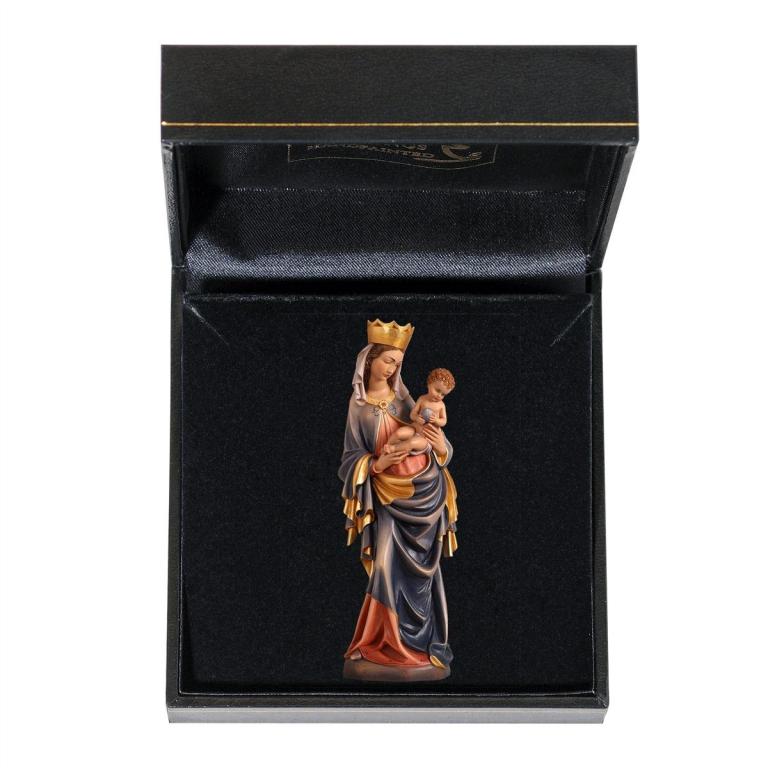 Krumauer Madonna als handbemalte Miniatur-Holzfigur aus Bergahorn mit Etui