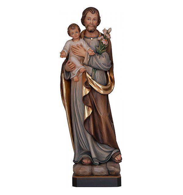 Hl. Josef mit Kind- Holzfigur in_color