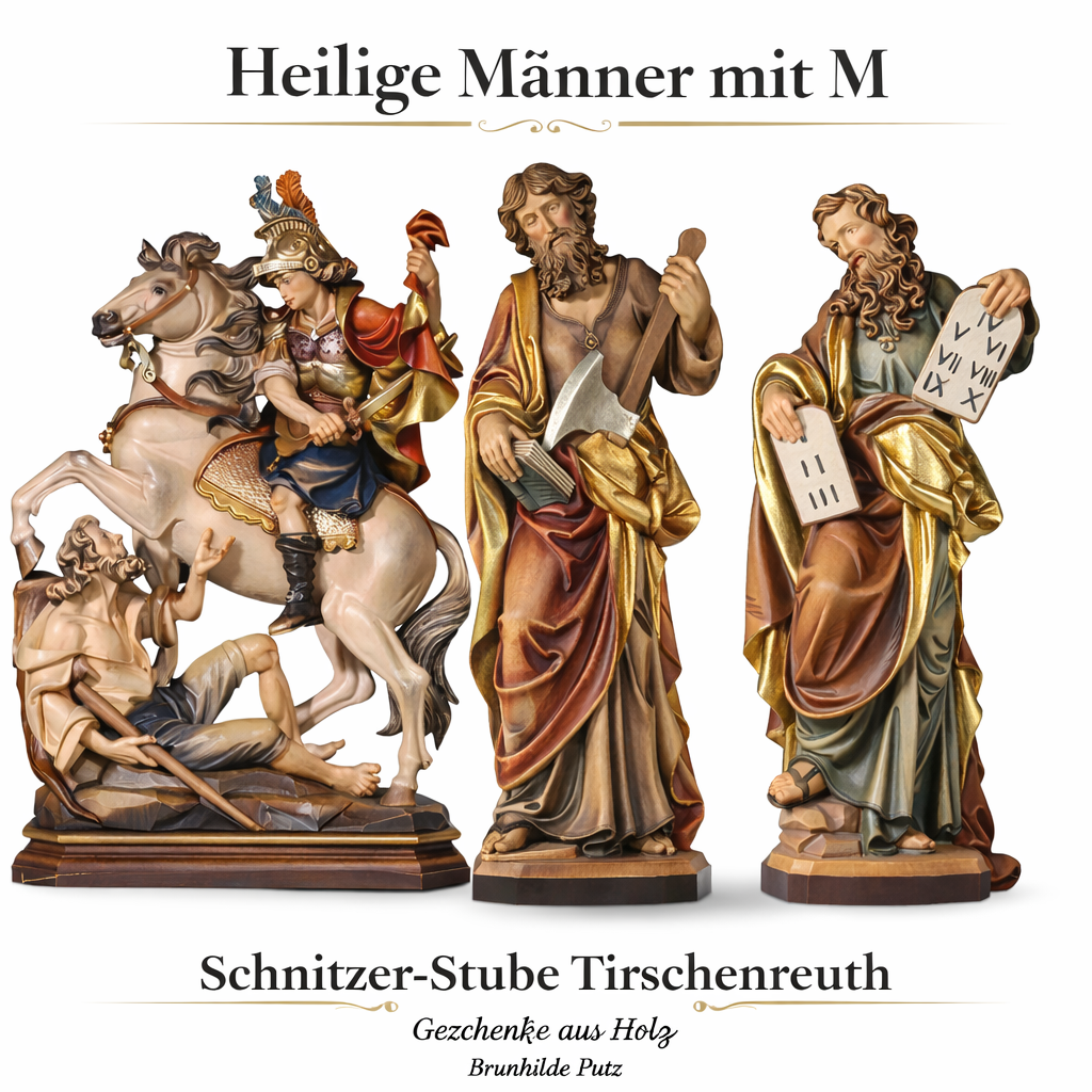 Heilige Männer mit M holzgeschnitzte Heiligenfiguren aus Holz
