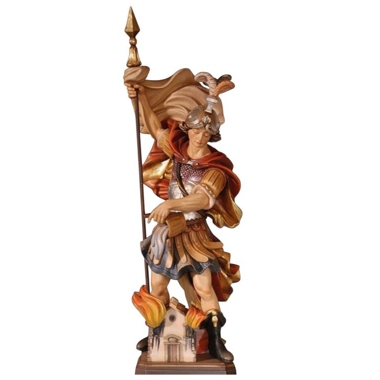 Hl. Florian Holzfigur geschnitzt Feuerwehr Geschenk