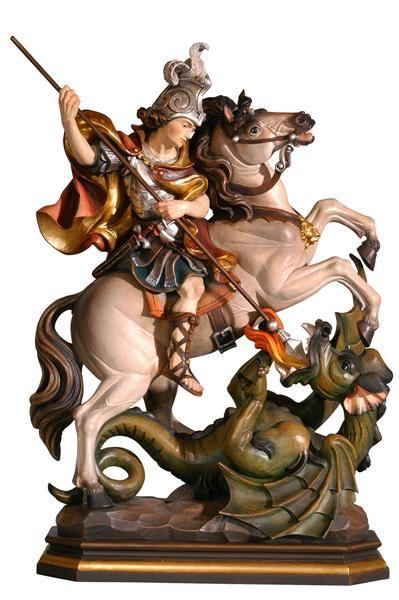 Hl. Georg mit Pferd aus Holz
