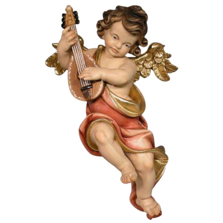 holzengel mit mandoline geschnitzt caecilienputte holz