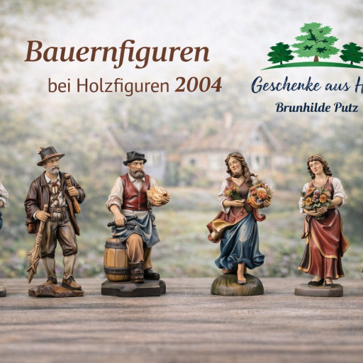 bauernfigur holz bäuerin blumenmädchen geschnitzt