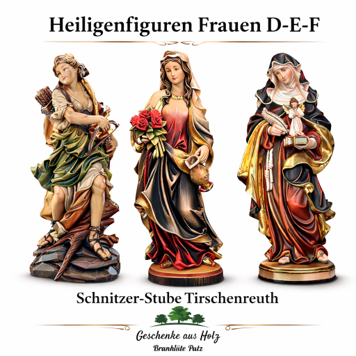 Heiligenfiguren Frauen D E F holzgeschnitzte Heiligenfiguren aus Holz