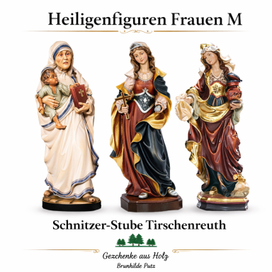 Holzgeschnitzte Heiligenfiguren Frauen M aus Ahornholz