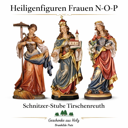 Heiligenfiguren Frauen N O P holzgeschnitzte Heiligenfiguren aus Holz