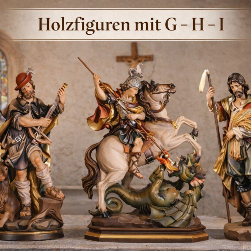 Holzfiguren geschnitzt mit G - H - I