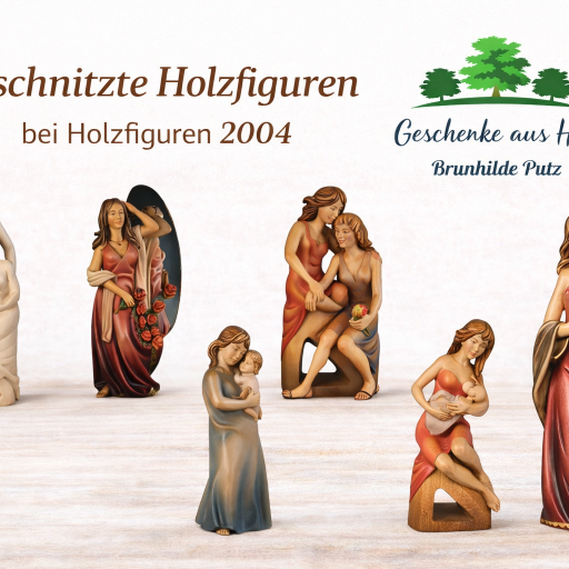 moderne frauenfiguren holz geschnitzt liebe familie