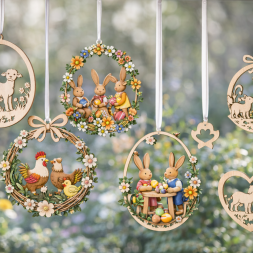 Oster Fensterbilder aus Holz - Schnitzerstube Tirschenreuth