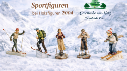 sportfigur holz fußballer skifahrer geschnitzt