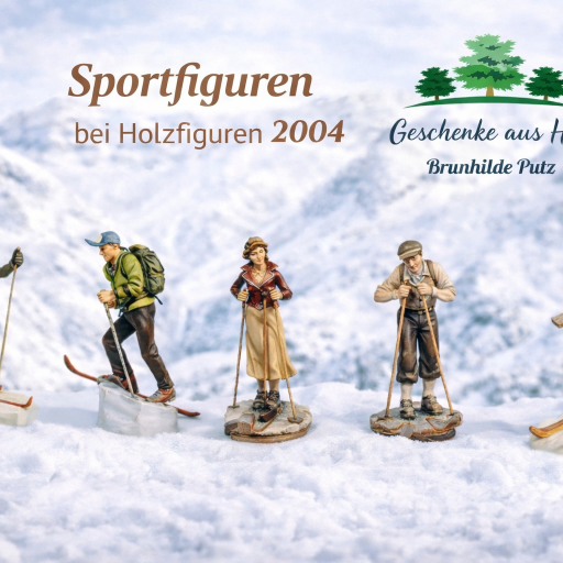 sportfigur holz fußballer skifahrer geschnitzt