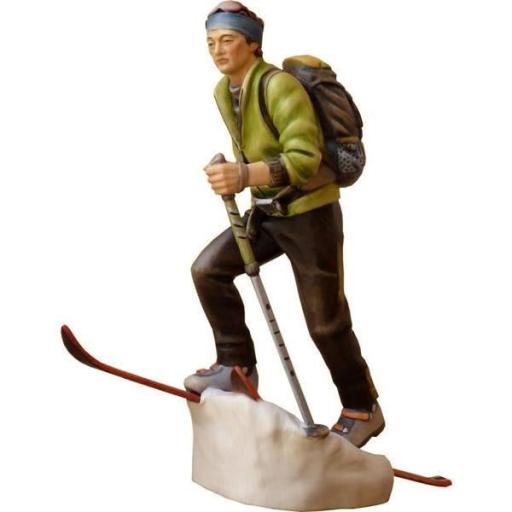 tourengeher- Holzfigur-