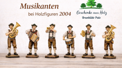 musikanten holzfiguren trompeter gitarrenspieler geschnitzt