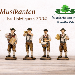 musikanten holzfiguren trompeter gitarrenspieler geschnitzt