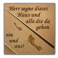 Haussegen geschnitzt mit Füße